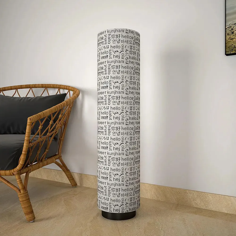 Random Texts Subtle Round Floor Lamp