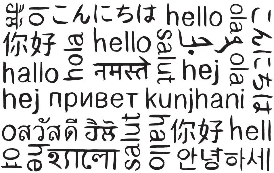 Random Texts Subtle Round Floor Lamp