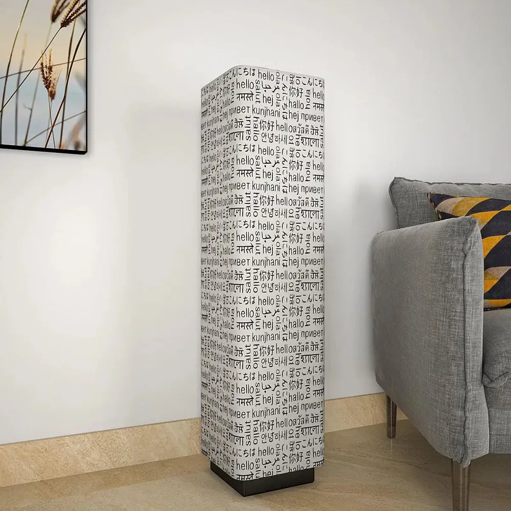 Random Texts Subtle Round Floor Lamp