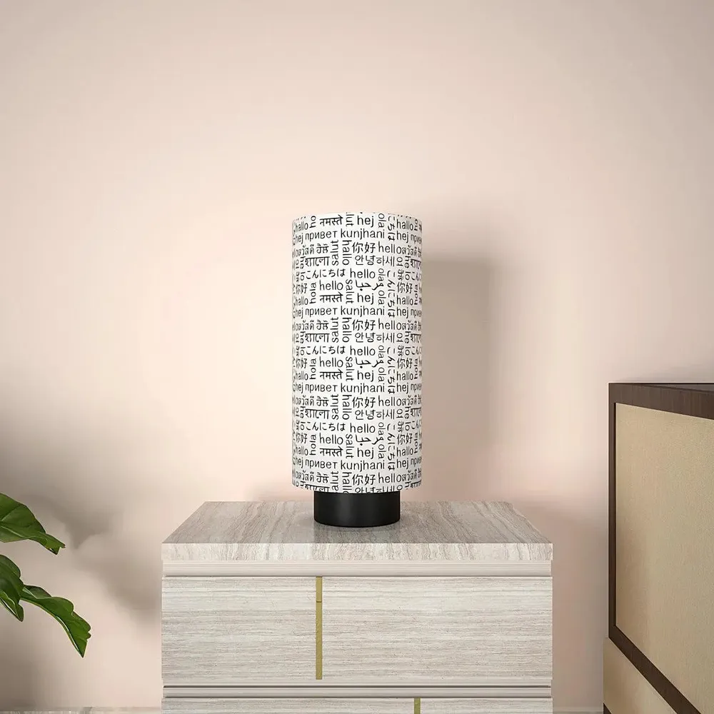 Random Texts Subtle Round Table Lamp