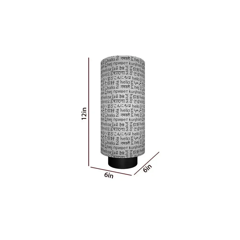 Random Texts Subtle Round Table Lamp
