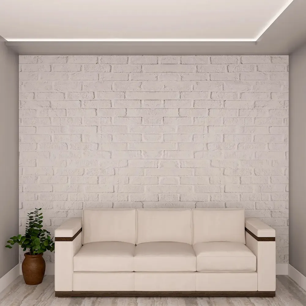 Raw White Brick Wall Wallpaper / High Quality HP Woven WallPaper /  size 12 ft x 10 ft