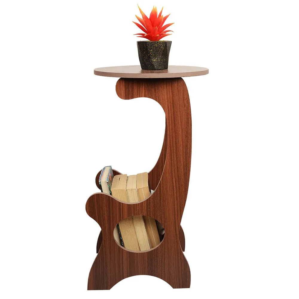 Raytrees Wooden Coffee Table with Magazine Storage Stand Single Piece