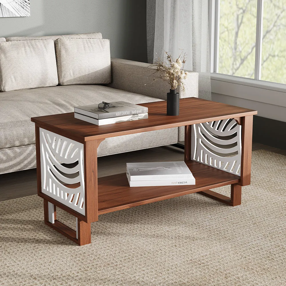 RayTrees Wooden Jali Design Coffee Table