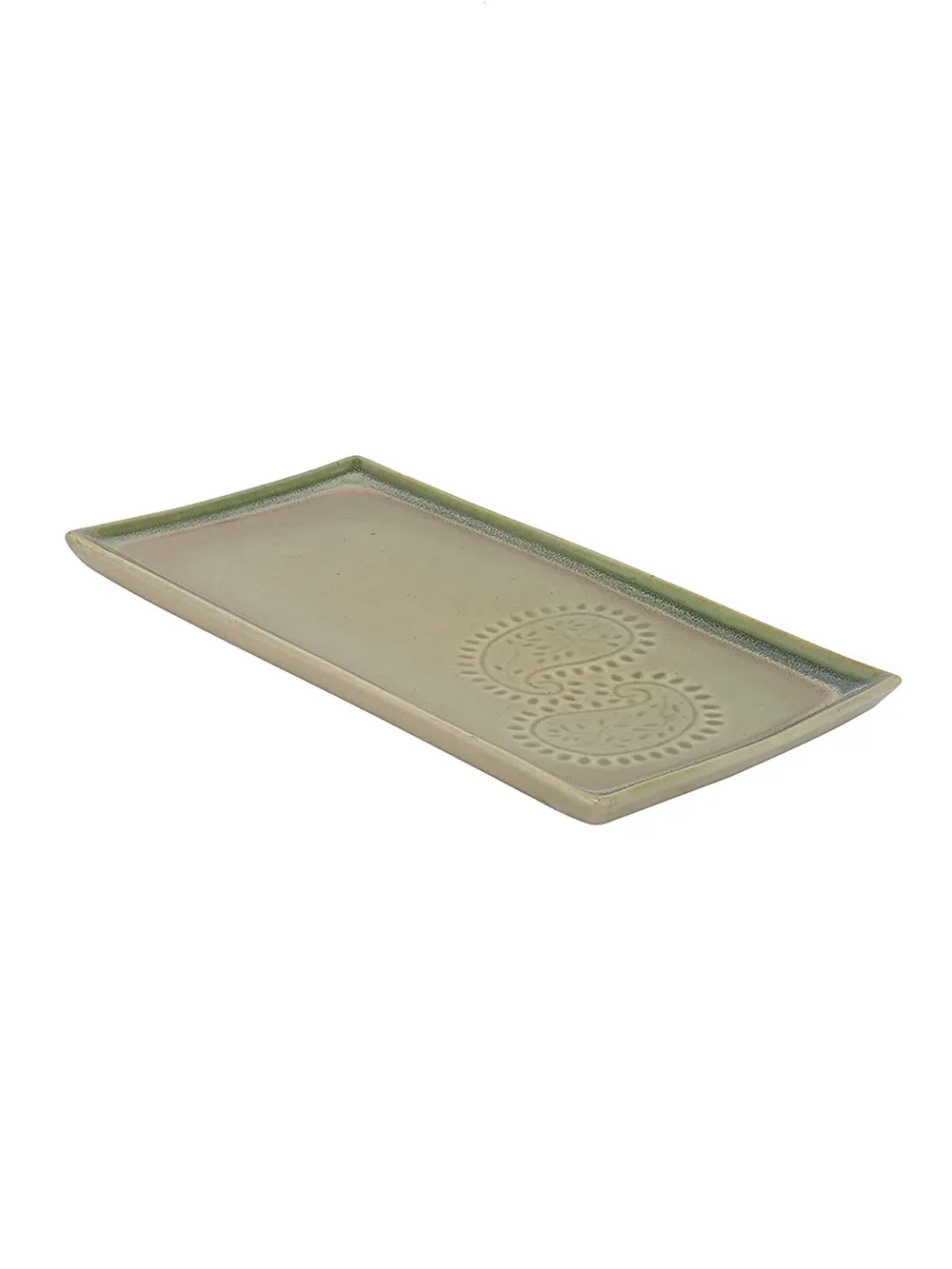 Rectagular Designer Ceramic Snacks Platter