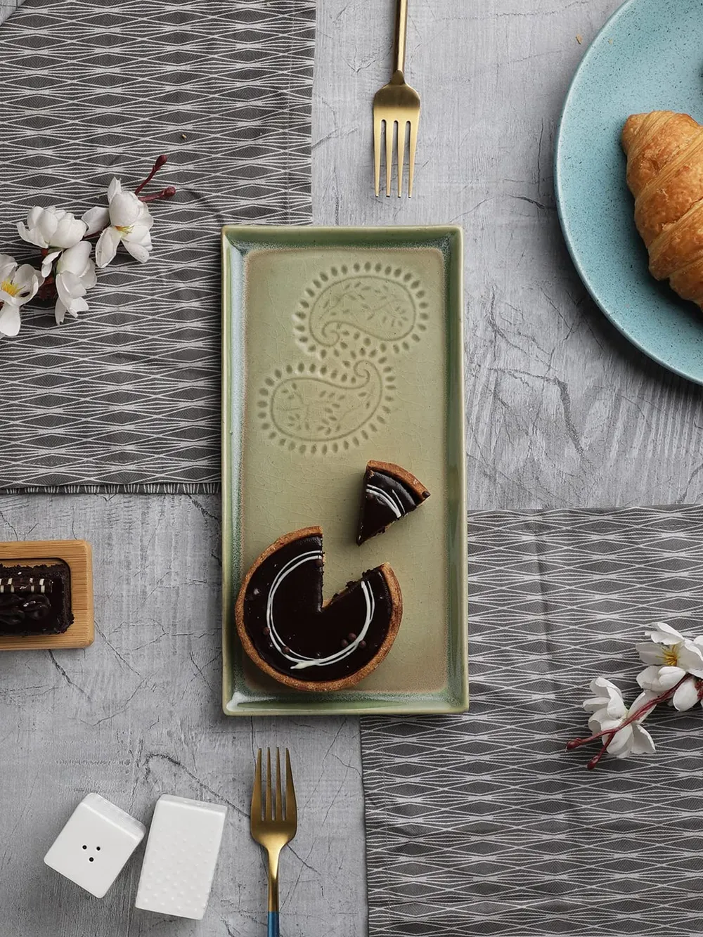 Rectagular Designer Ceramic Snacks Platter