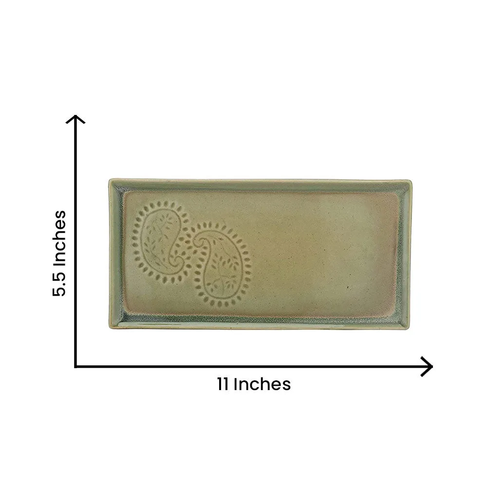 Rectagular Designer Ceramic Snacks Platter