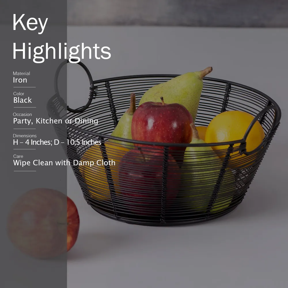 Rectangular Gold Wired Metal Vegetable/Fruit Basket