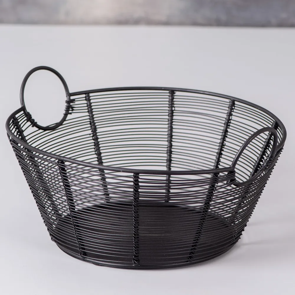 Rectangular Gold Wired Metal Vegetable/Fruit Basket