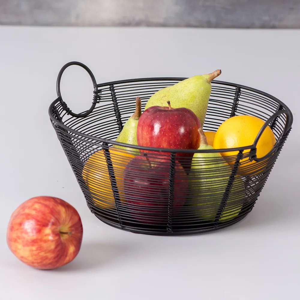 Rectangular Gold Wired Metal Vegetable/Fruit Basket