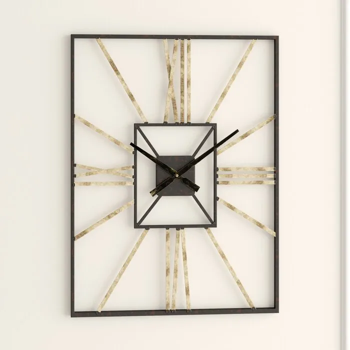 Rectangular Loop Contemporary Metal Wall Clock