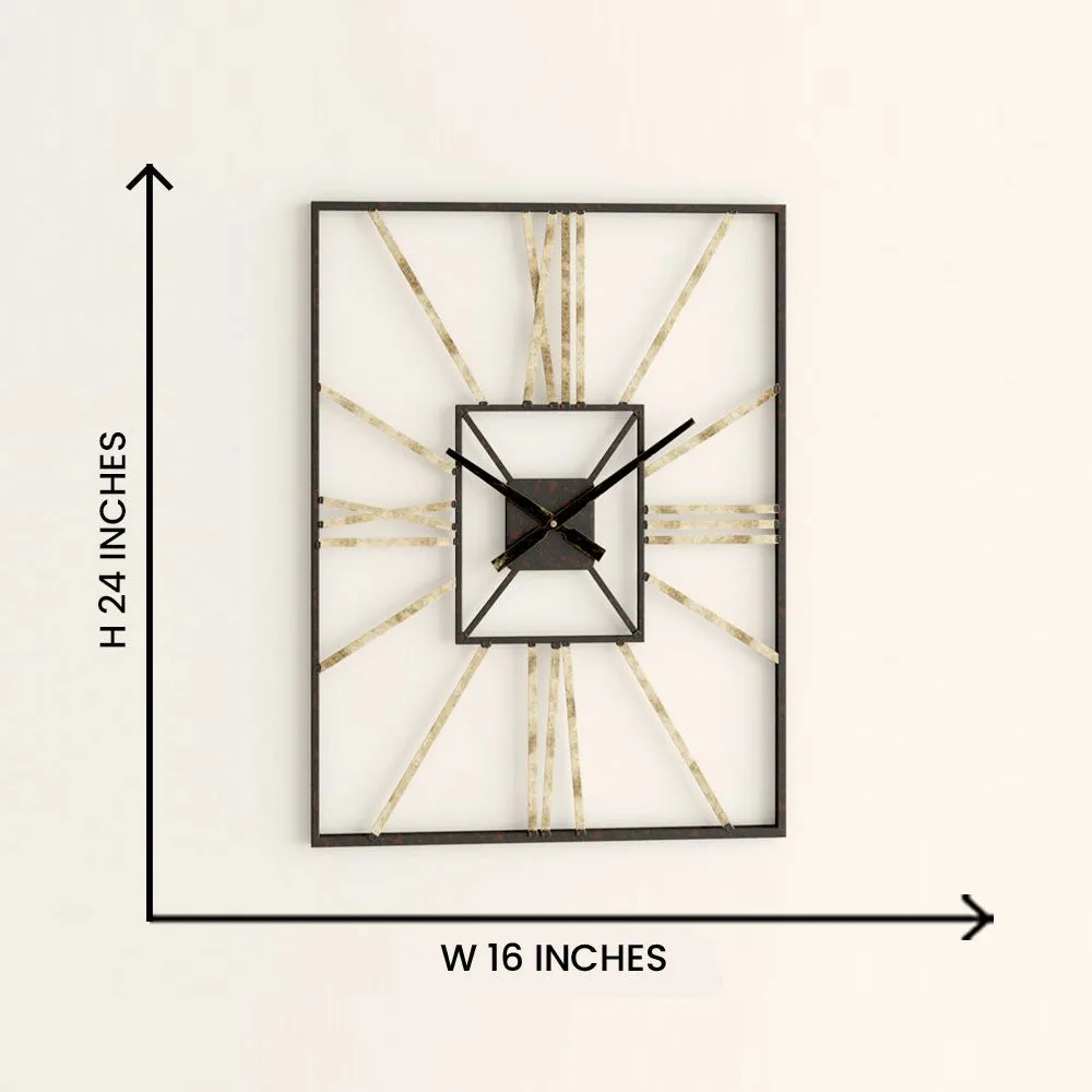 Rectangular Loop Contemporary Metal Wall Clock