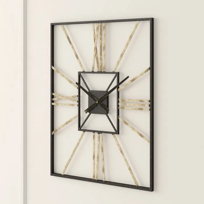 Rectangular Loop Contemporary Metal Wall Clock