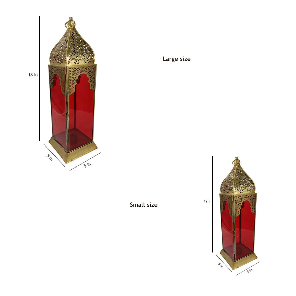 Red Alluring Designer Morocan Lantern Small: 5x5x12(inches)