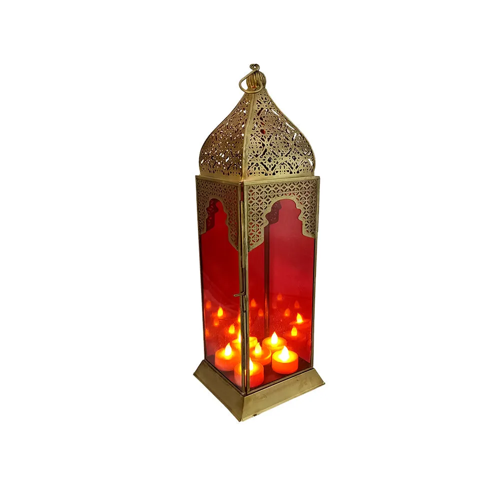 Red Alluring Designer Morocan Lantern Small: 5x5x12(inches)