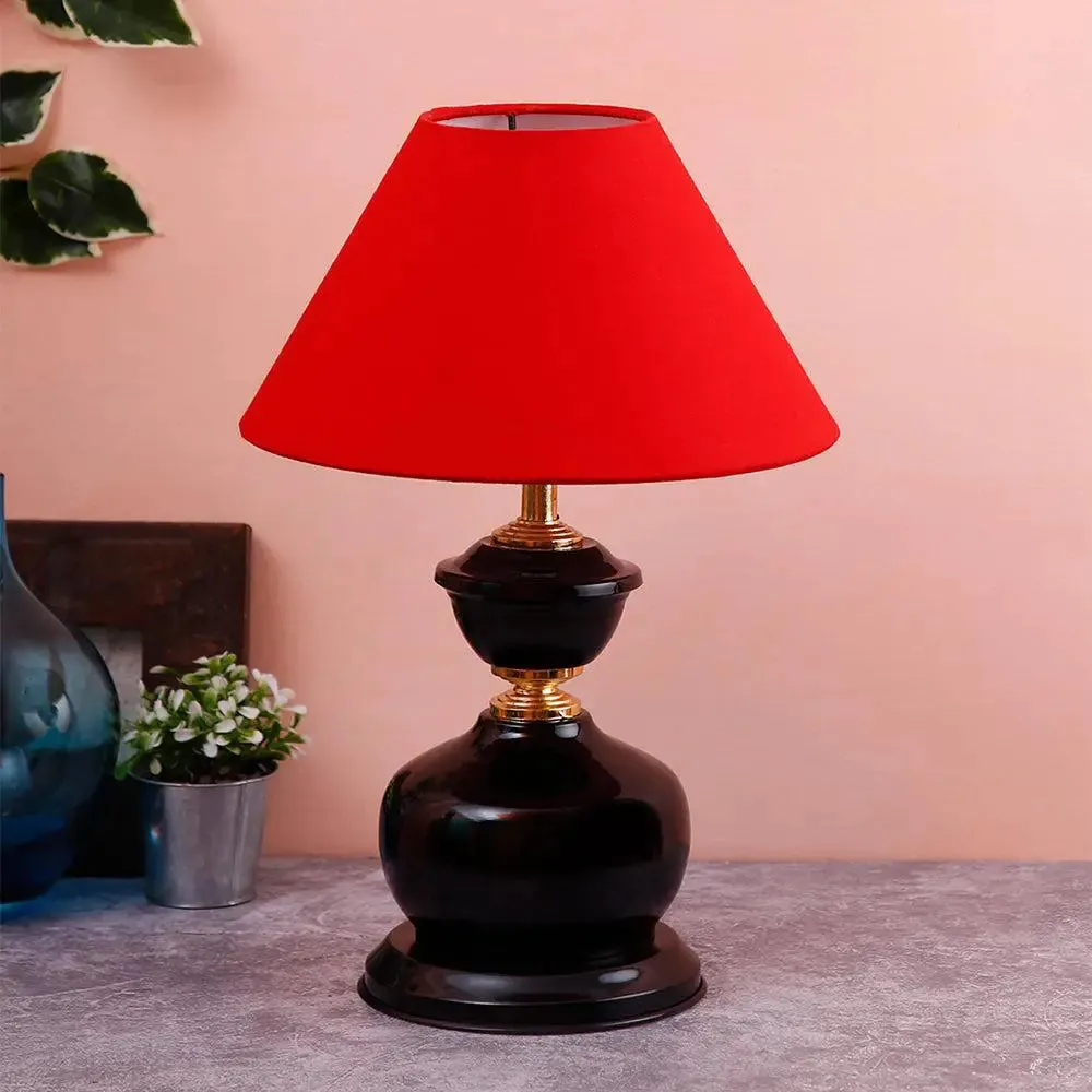 Red Bedside Cotton Table Lamp