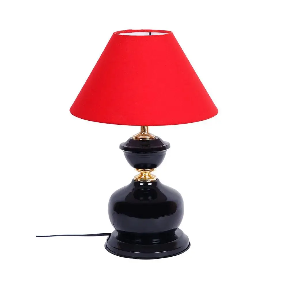 Red Bedside Cotton Table Lamp