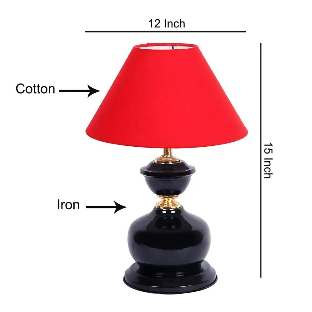 Red Bedside Cotton Table Lamp