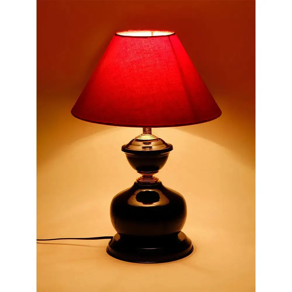 Red Bedside Cotton Table Lamp