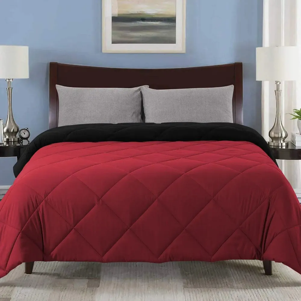 Red & Black Quilted Double Bed Comforter