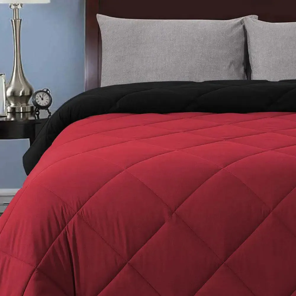 Red & Black Quilted Double Bed Comforter