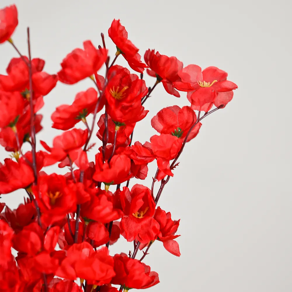 Red Blossoms Artificial Flowers Set Of 2