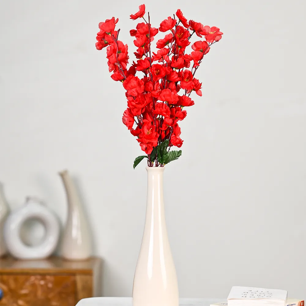 Red Blossoms Artificial Flowers Set Of 2
