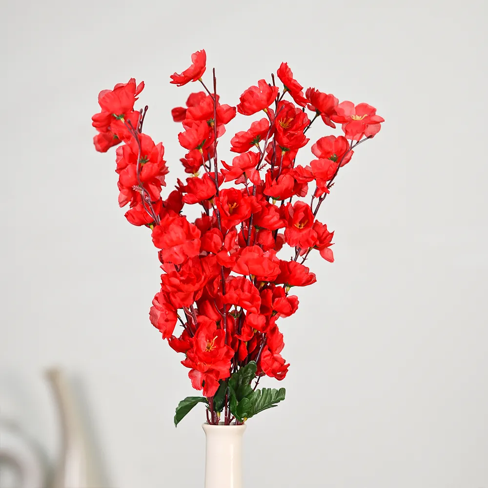 Red Blossoms Artificial Flowers Set Of 2