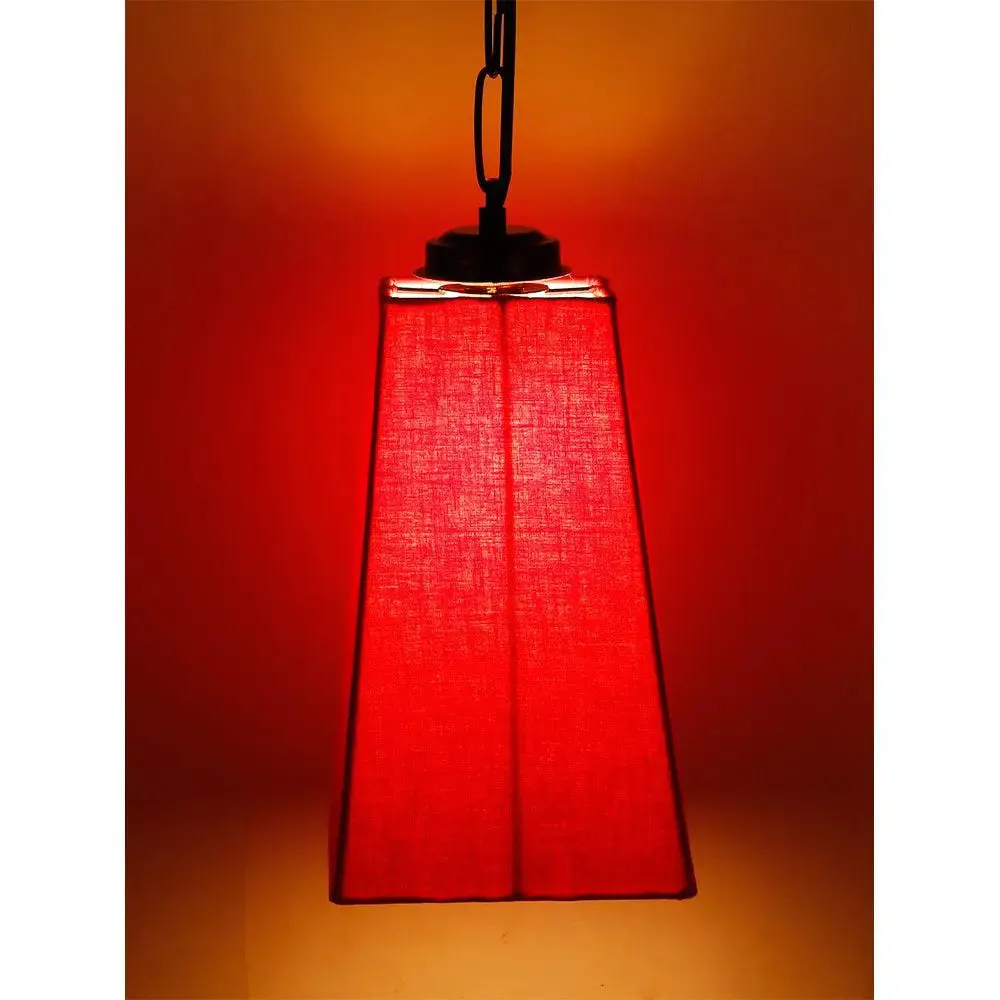 Red Cotton Pyramid Hanging Lamp