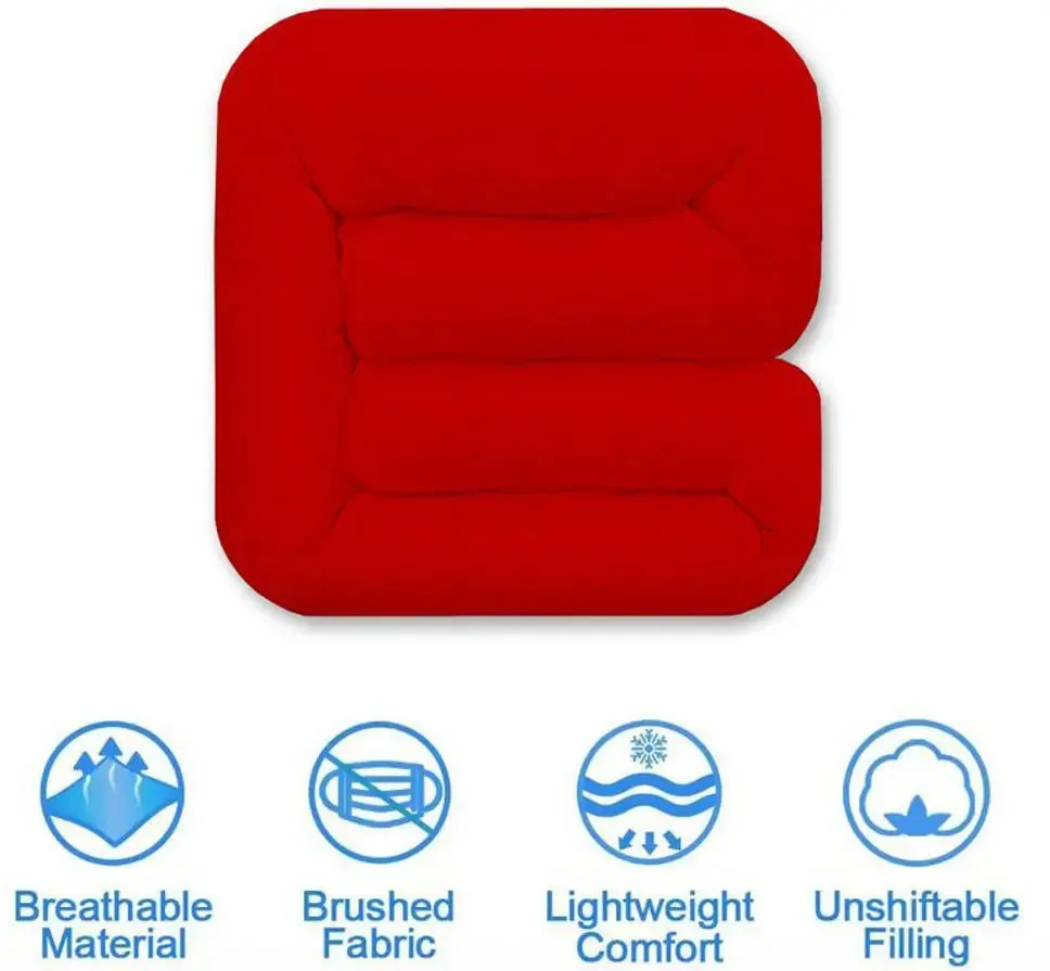 Red Densely Quilted Double Bed Comforter