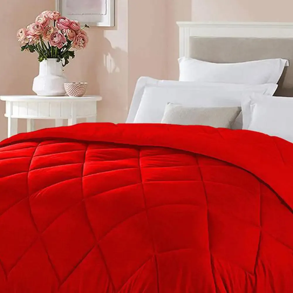 Red Densely Quilted Single Bed Comforter