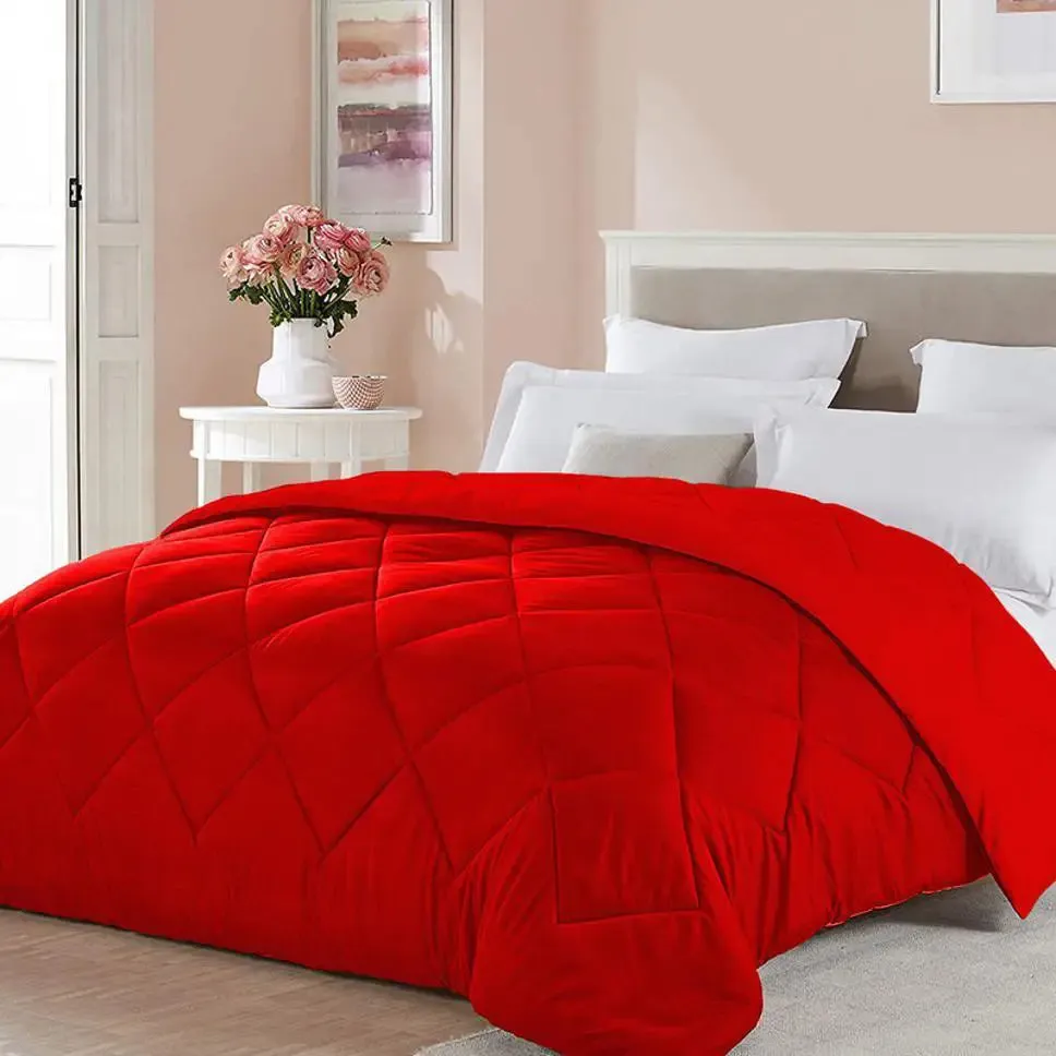 Red Densely Quilted Single Bed Comforter