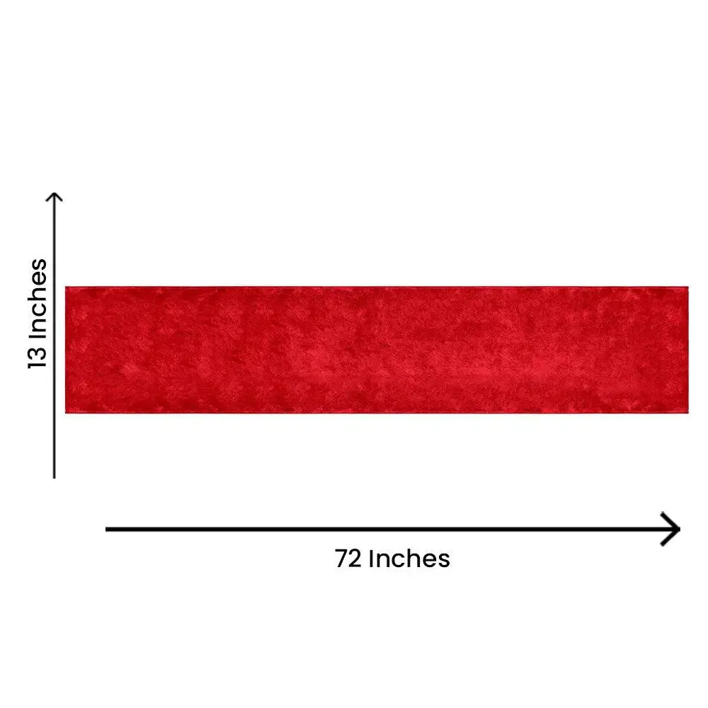 Red Designed Velvet Table Runner