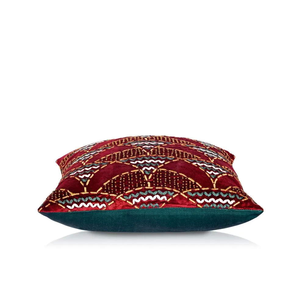 Red Elegance Velvet Cushion