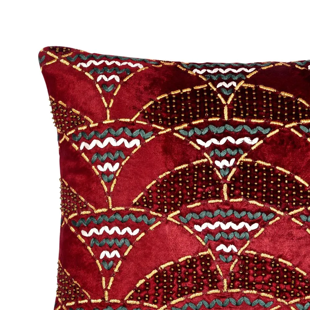 Red Elegance Velvet Cushion