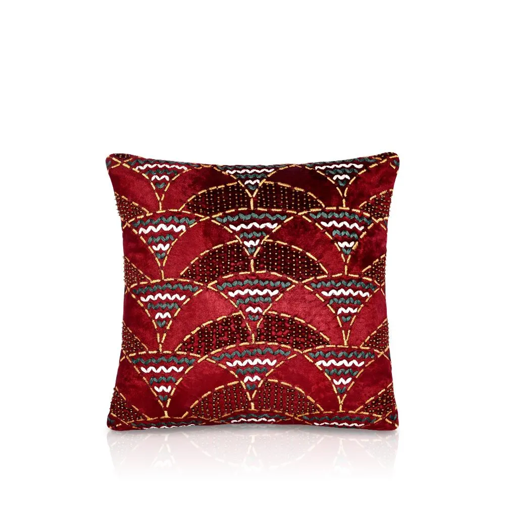 Red Elegance Velvet Cushion
