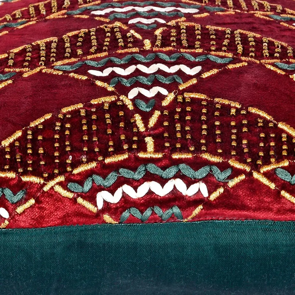 Red Elegance Velvet Cushion