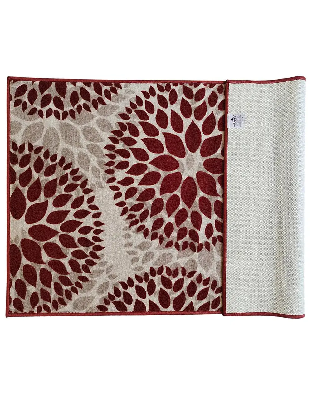 Red Floral Circle Printed Premium Area Carpet ( 3 ft x5 ft & 4 ft x 6 ft ) 3X5 ft