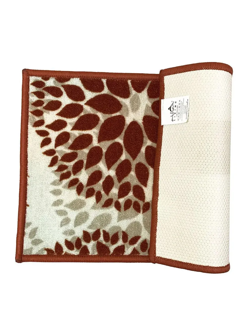 Red Floral Circle Printed Premium Doormat (14 X 22 )Inches