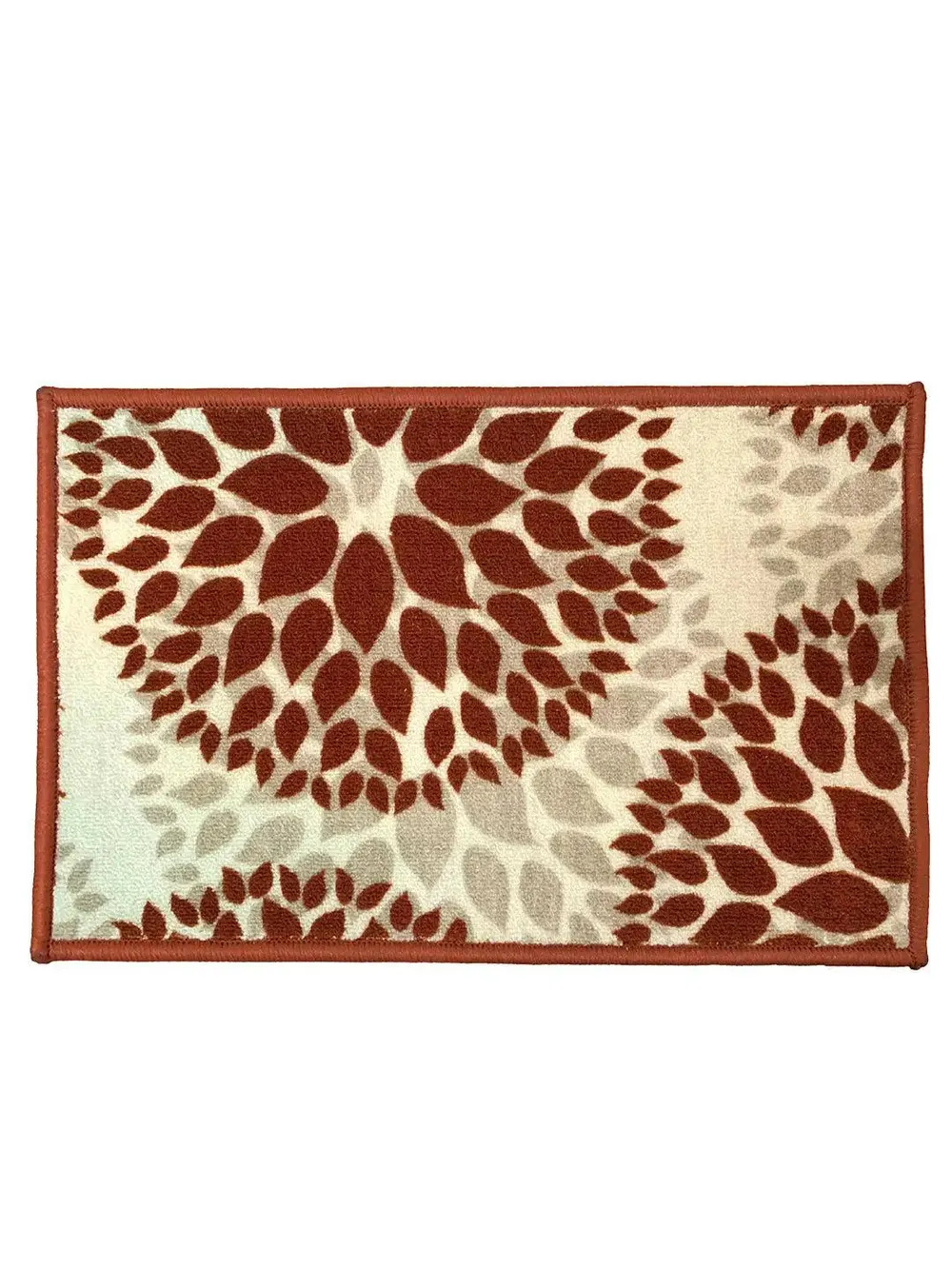 Red Floral Circle Printed Premium Doormat (14 X 22 )Inches