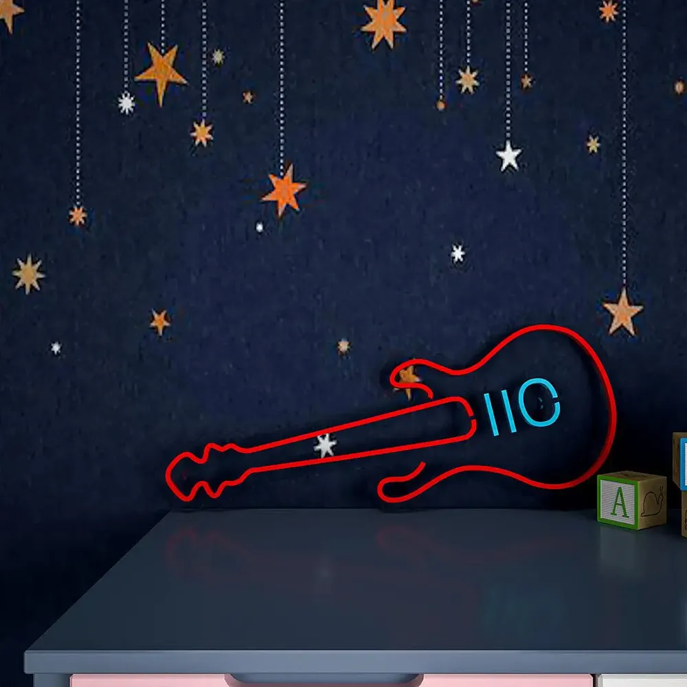 Red Guitar LED Neon Light