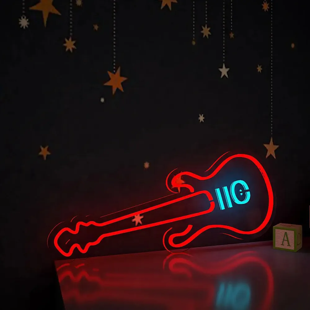 Red Guitar LED Neon Light
