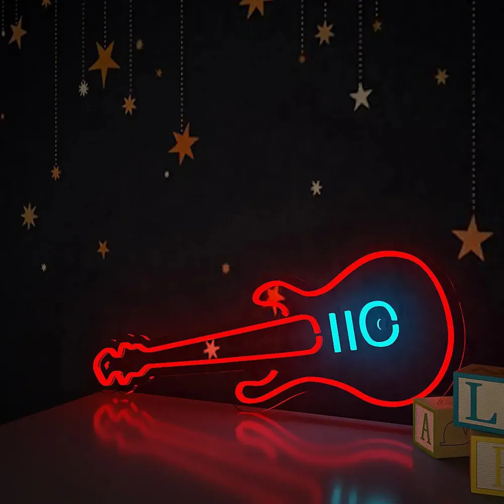 Red Guitar LED Neon Light