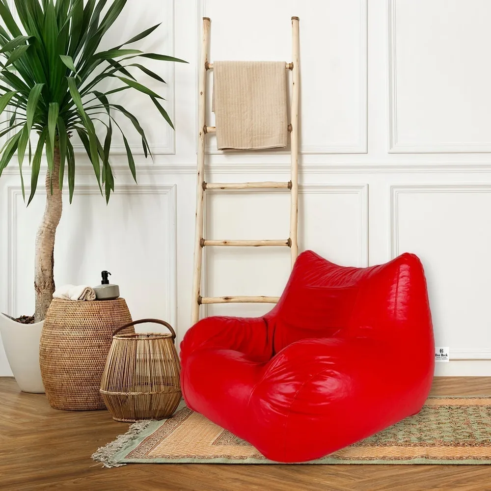 Red Jumbo Chair Cushiony Armchair Bean Bag Cover