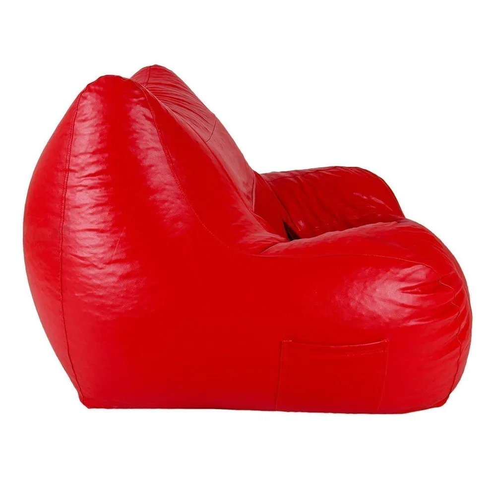 Red Jumbo Chair Cushiony Armchair Bean Bag Cover