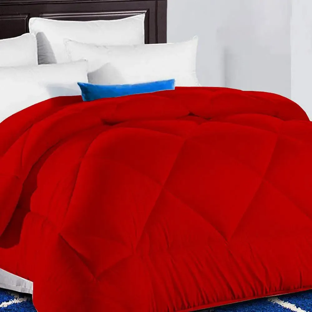Red Loosely Quilted Double Bed Comforter