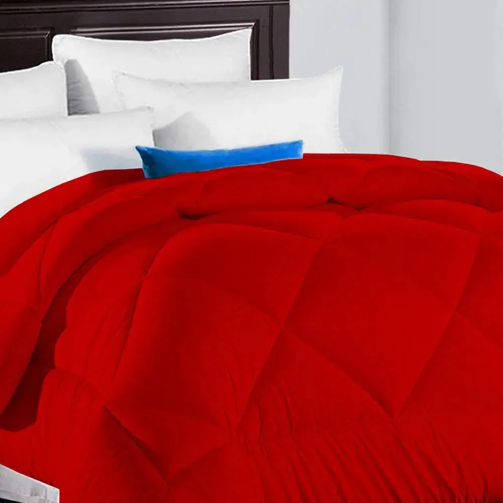 Red Loosely Quilted Single Bed Comforter