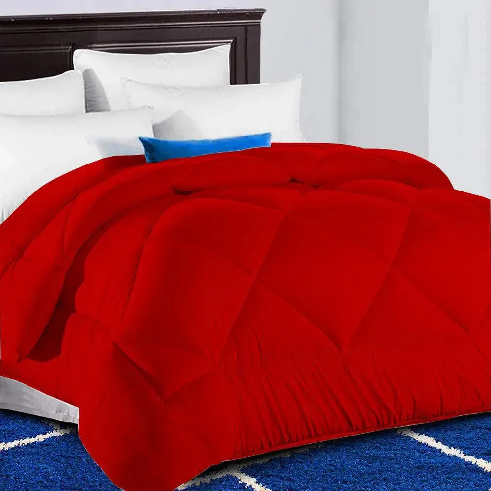 Red Loosely Quilted Single Bed Comforter