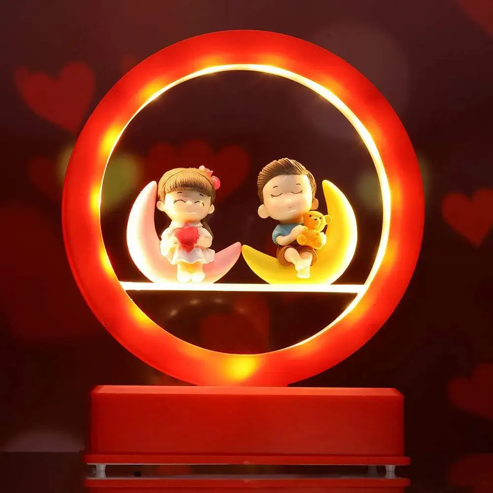 Red Romantic Couple LED Light Showpiece for Valentine's Day