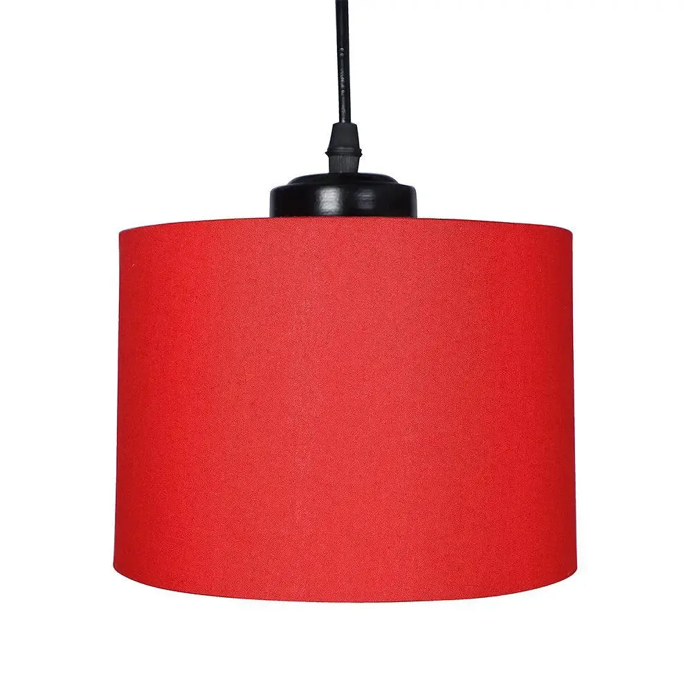 Red Round Cotton Drum Cluster Hanging Lamp